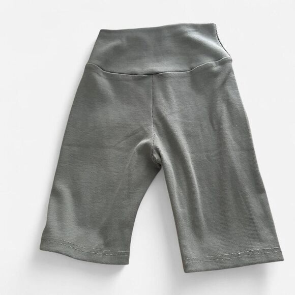 The Foxy Kind Ribbed Knit Biker Shorts Lounge Grey All Weekend Long small NEW - Picture 3 of 6